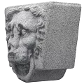 Granite Stone Lion Head Sculpture With Intricate Carved Details For Wall Decor