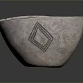 Ceramic Bowl Sculpture Carving With Geometric Patterns And Black White Decoration