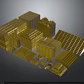 Golden Hardware Tools Collection Stacked With Various Types And Sizes For Projects 3d model