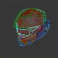 Light Blue Helmet With Red Accents And Futuristic Design Elements