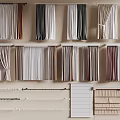 Curtain Gauze Curtain Roman Rod Roman Blinds Venetian Blinds 3d model