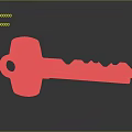 Metallic Key With Engraved Chateau Thierry Text And Shiny Detailed Surface