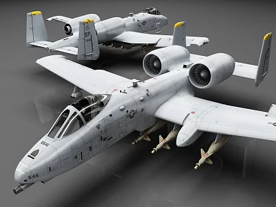 Detailed Twin Engine Military Aircraft Models With Weapons And Gray Exterior 3d model