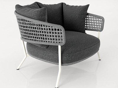 Simple Outdoor dark gray Single Sofa Leisure Chair 3d model