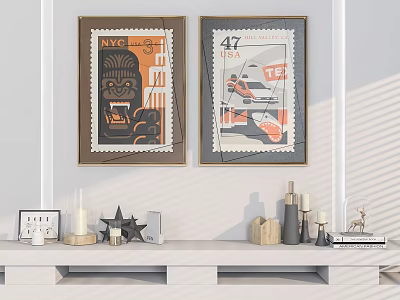 Modern Decorative Painting Home Decorative Painting Mei Chen Pendant 3d model