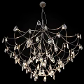 Luxurious Crystal Chandelier With Sparkling Pendants Intricate Arms And Bright Illumination