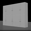 Modern White Storage Cabinet Rack With Multiple Doors And Open Compartment Design For Organizing 3d model
