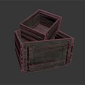 Stacked Rustic Vintage Wooden Crates With Rectangular Structure And Metal Fasteners