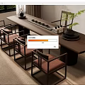 New Chinese Tea Table and Chair Combination 3d model