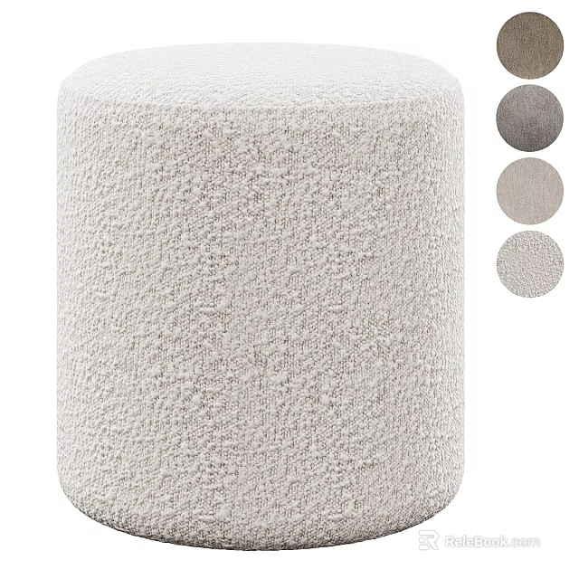 Cylindrical Sofa Stool With Soft Plush Fabric And Multiple Color Options For Home Decor 3d model