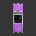 Vintage Purple Convertible Car With Open Top And Black Interior Design
