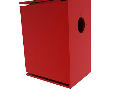 Red Rectangular Box With Circular Hole And Smooth Red Surface Design 3d model