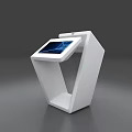 Public Interactive Information Kiosk With White Modern Design And Touch Screen 3d model