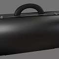 Black Briefcase with Ergonomic Handle and Metal Clasps Sleek Smooth Surface Design 3d model