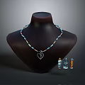 Stylish Necklace With Blue White Beads Silver Heart Pendant And Small Glass Bottles For Daily Life Essentials