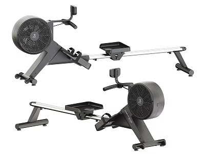 High Quality Air Resistance Rowing Machine with Ergonomic Seat and Digital Monitor for Home Fitness 3d model