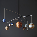 Modern Chandelier Children's Solar System Planet Toy Chandelier 3d model