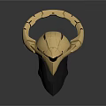 Futuristic Golden Helmet with Streamlined Structure Shiny Metallic Finish and Modern Design