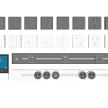 Modern Smart Switch Panels With Multiple Sockets USB Ports And Gray Black Design 3d model