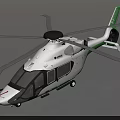 White and Green Helicopter Exterior Design With Rotors Windows and Landing Gear