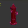 Red Fire Hydrant Standing With Detailed Top Cap And Side Outlet On Smooth Dark Surface