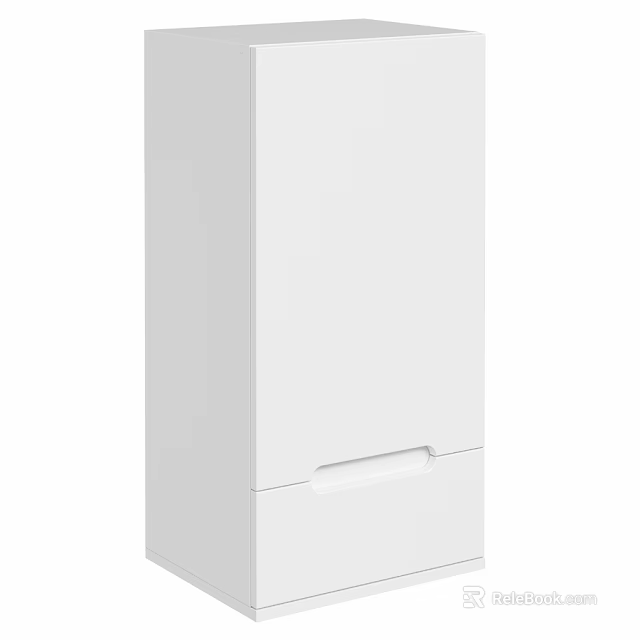 Minimalist White Washbasin Design With Clean Lines And Simple Storage 3d model 