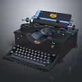Black Vintage Office Typewriter with Classic Keyboard and RTW Logo as Essential Office Appliance