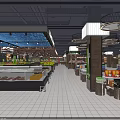 Modern Supermarket Retail Interior With Fresh Produce Shelves And Product Displays