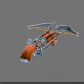 Mechanical Crossbow Weapon Featuring Wooden Grip Metal Components And Bowstring Structure Design 3d model