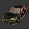 Modern Black Sporty Sedan With Red Interior Rear Spoiler And Alloy Wheels