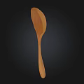 Natural Wooden Spoon Cooking Utensil With Smooth Handle Isolated On Black