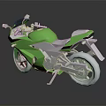 Modern Green And White Motorcycle With Sleek Body And Sporty Design