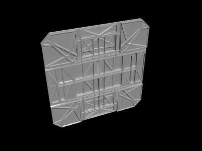 Transparent Geometric Frame Modular Structure With Rectangular Panels And Support Beams 3d model
