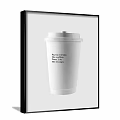 White Paper Cup With Coffee Drinking Quote For Daily Tasks 3d model