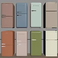 Sleek Modern Refrigerators in Multiple Colors Featuring Retro Style for Home Kitchens