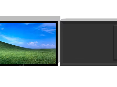 Modern Television With Clear Display Of Green Grassland And Blue Sky Scene 3d model