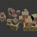 Practical Stacked Wooden Crates for Household Storage and Organizing Items