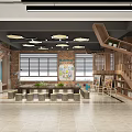 Kindergarten Bright Interior With Wooden Staircase Large Windows Tables Easels And Bookshelves