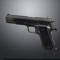 Classic Silver Metal Semi Automatic Pistol With Detailed Black Grip And Sleek Finish