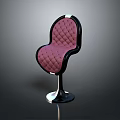 Stylish Modern Chair With Pink Quilted Seat Black Frame And Metal Base