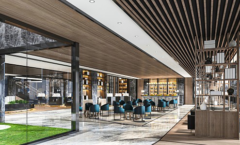 Modern Hall Hotel Lobby 3d model