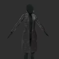 Long Textured Coat On Black Headless Mannequin With Outstretched Arms
