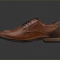 Brown Leather Lace up Dress Shoes With Smooth Upper And Dark Sole Design