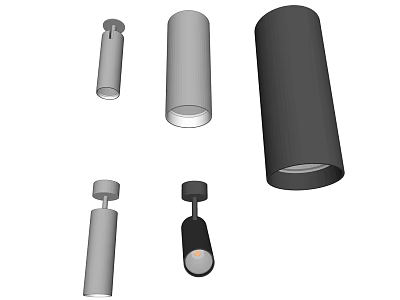 Modern Downlights And Spotlights With Various Styles Gray Black Colors And Contemporary Designs 3d model