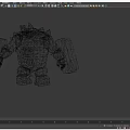 Stone Golem Game Movie Character With Moss Covered Body Stone Face And Shield