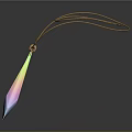 Wood Stone Pendant With Iridescent Color And Gold Chain Hanging Design