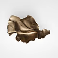 Golden Leaf Shaped Wall Decor With Artistic Textured Design For Home 3d model