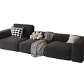 Modern three-person sofa 3d model