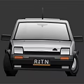 Silver Compact Car With FUNNY Decal And ST11 License Plate Design