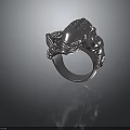 Silver Ornate Fashion Ring With Intricate Carved Design And Decorative Patterns